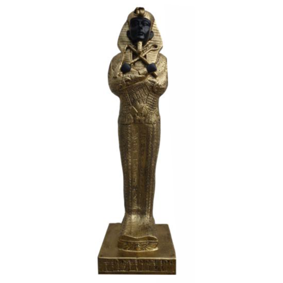 Ancient egyptian decorative sculpture designed as a golden pharaoh sarcophagus 25cm