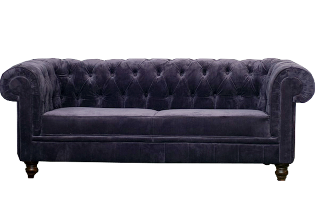 Noble designer Chesterfield sofa upholstery couch seat textile fabric set velvet