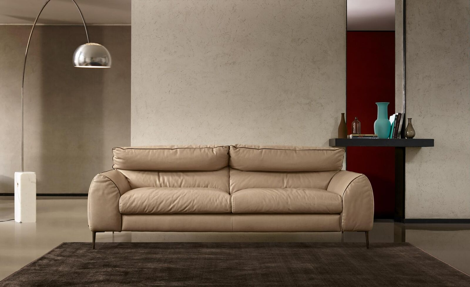 Living room leather sofa beige two seater design sofas upholstered sofas 2 seat Prianera