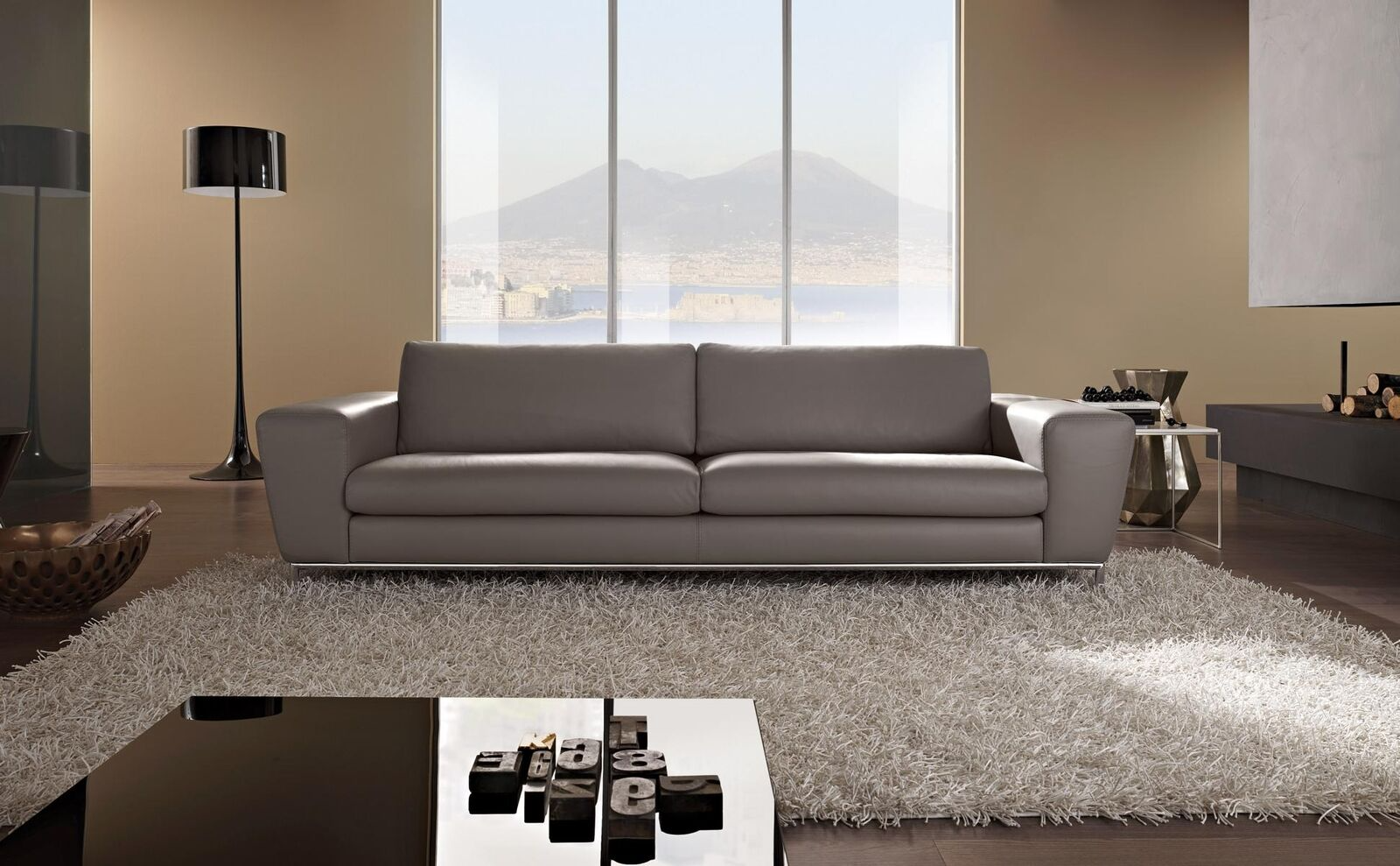 Modern couch leather sofas design sofa three seater seat grey sofa 3 seat Prianera