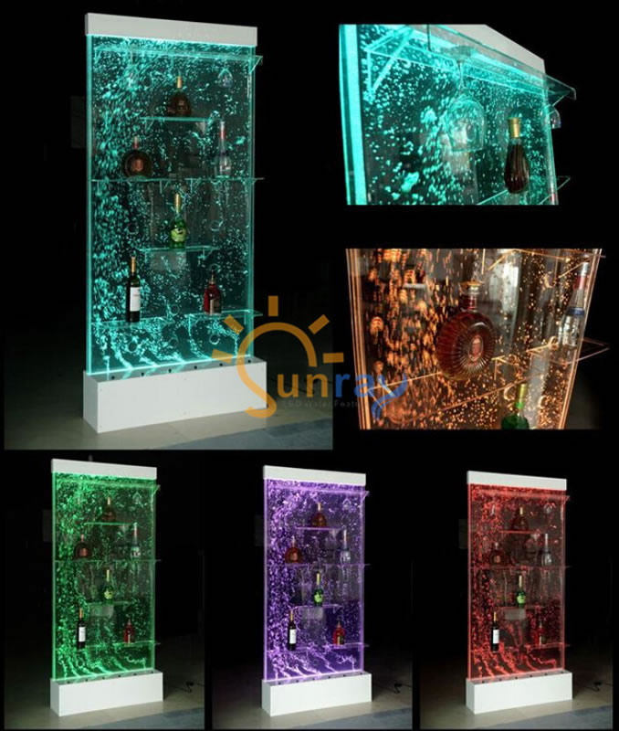 Shelves Designer Illuminated Led Water Wall Bar Shelf Column Water Columns Counter