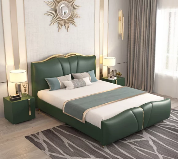 Designer bed bedroom beds textile leather hotel luxury upholstery