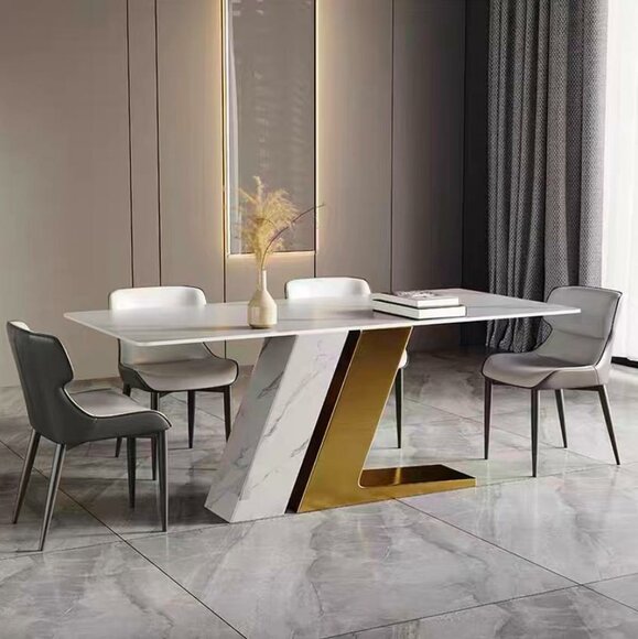 Tables Design Table Luxury Marble Imitation Furniture Dining Room Tables Modern Gold