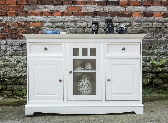 Buffet Cupboard Bar Cabinet Country House Luxury Italian Wood Furniture White Large New