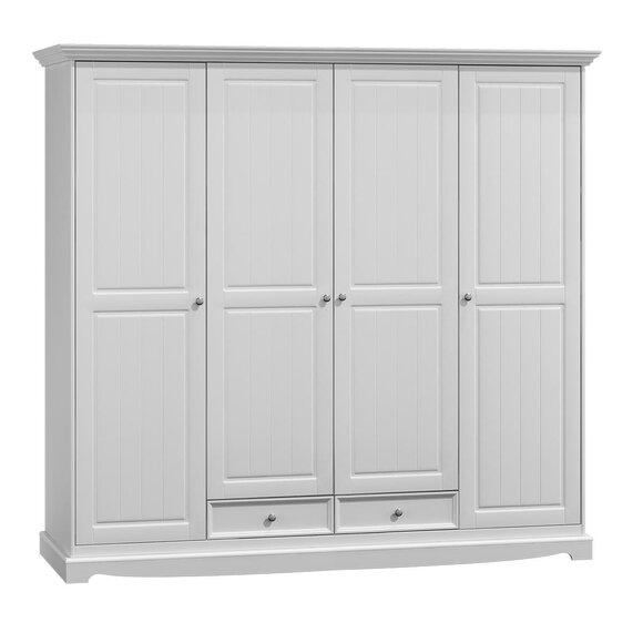 Wardrobe Wardrobe Classic Wood Country White New