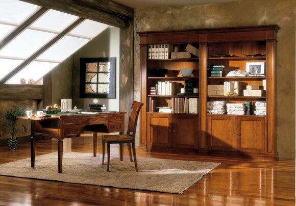 Office Furniture Furnishings Table Study Bookcase 2pcs Set Italy