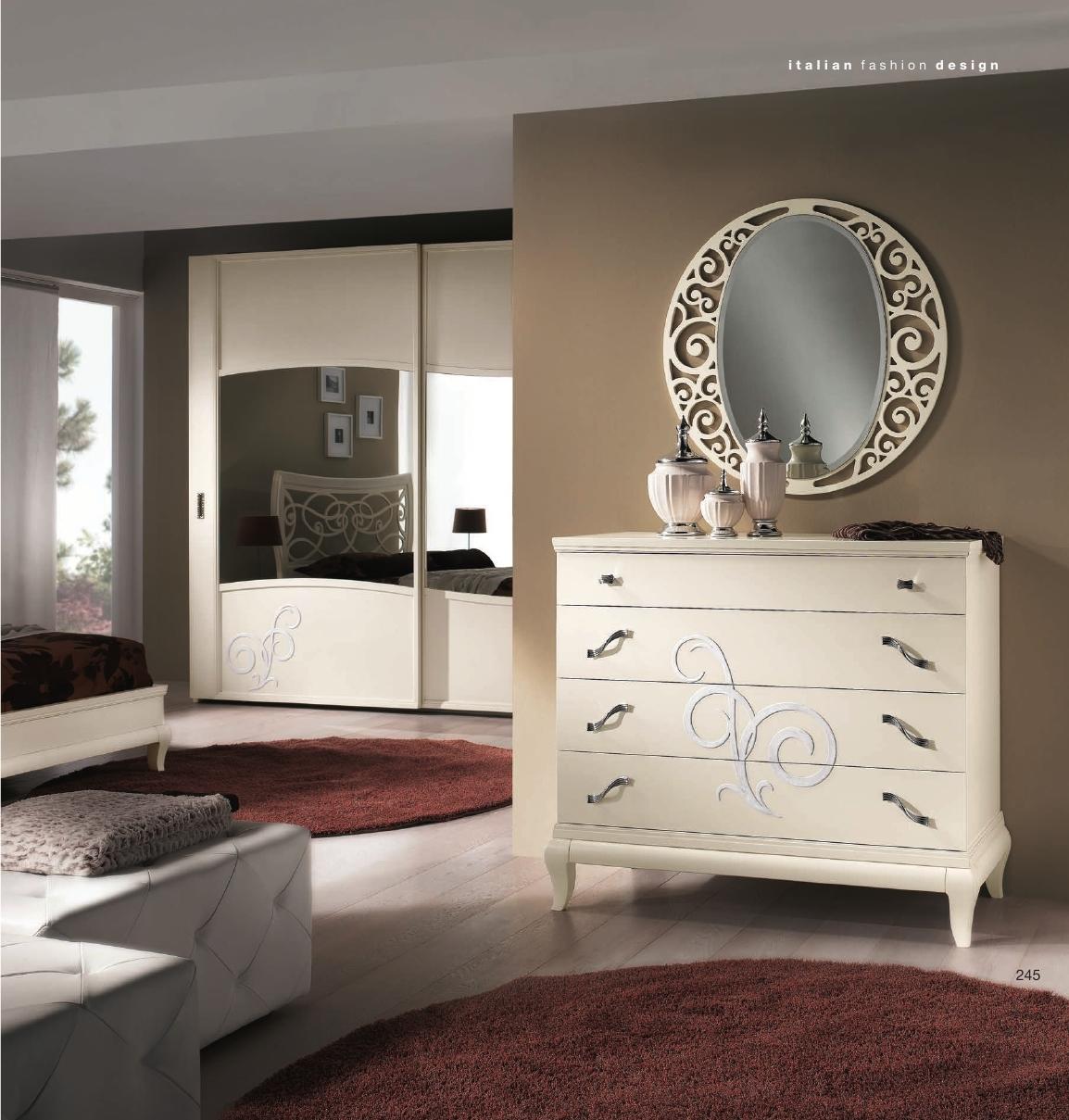 Dresser Mirror Chest of drawers Wardrobe Consol Furniture Italy Set 2pc.