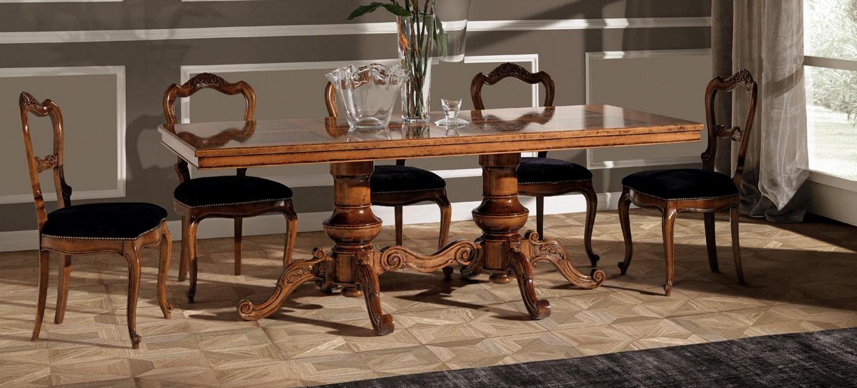 Dining Table Luxury Solid Wood Furniture from Italy Furnishing Dining Tables