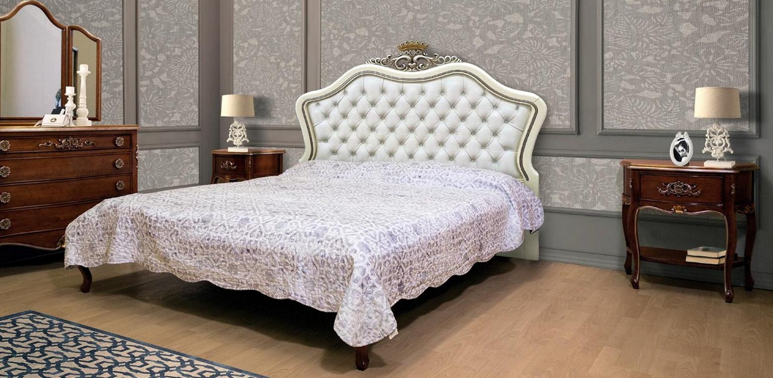 Classic Bed Luxury Furniture Beds Bedroom Furnishings Bedside Table 2x 3pcs.