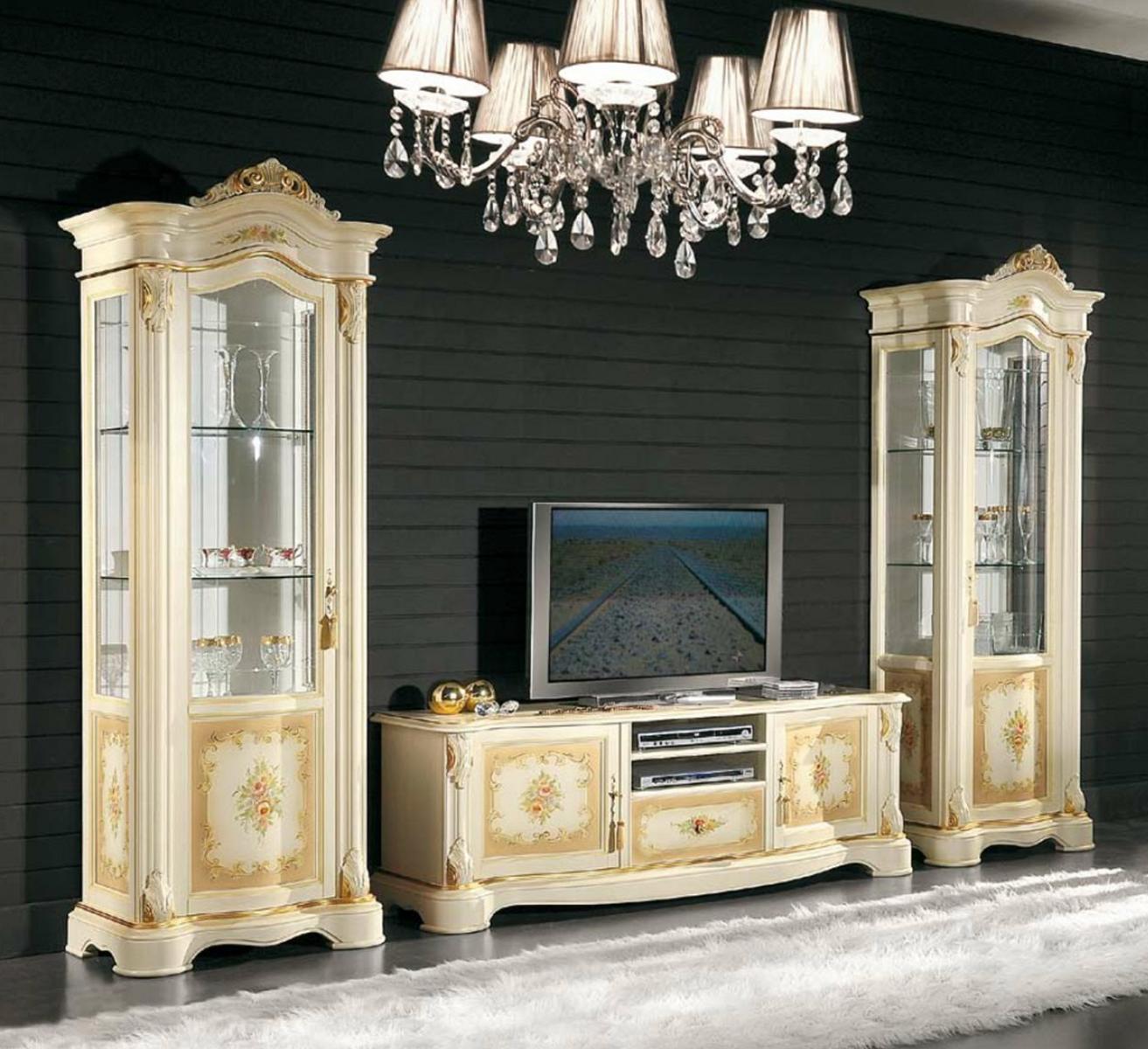 3 Pieces Set Living room 2x Display Cabinet Wall Cabinets TV Display Cabinet Design