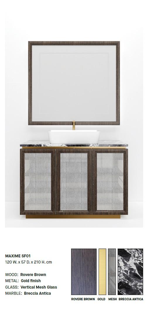 Brown Washbasin Italian Bathroom Sink Classic Cabinet