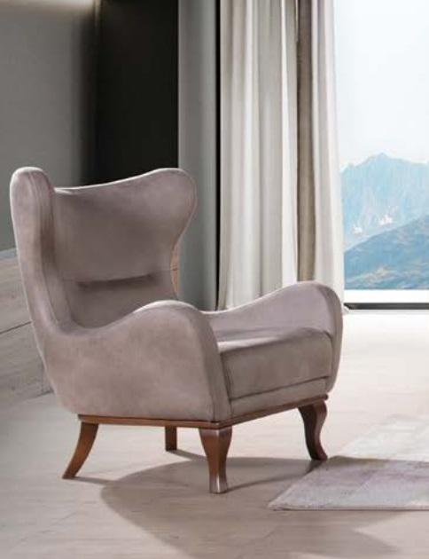 Modern Armchair Single Seater Designer Upholstery Textile Fabric Beige