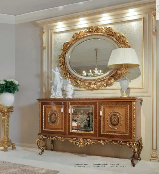 Luxury sideboard dresser gold cabinets chests of drawers wood living room cabinet