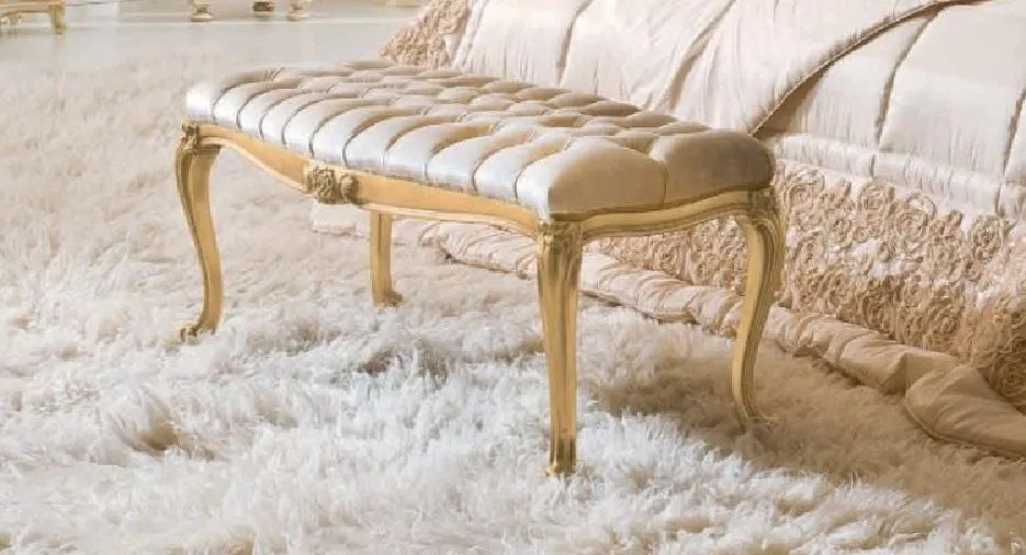 Stool Chesterfield side stool luxury seater cushion Bedroom