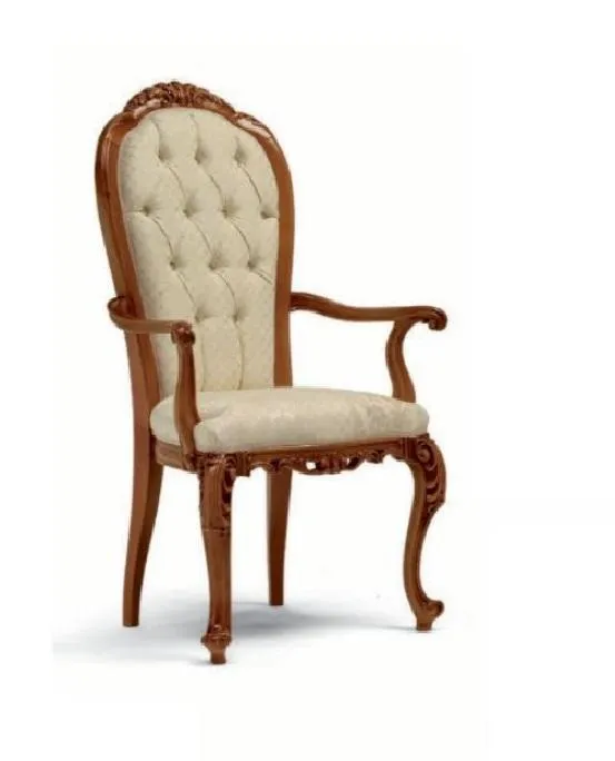 Chair Armchair Luxury Armchair Baroque Rococo Chairs Wood Brown Marzorati