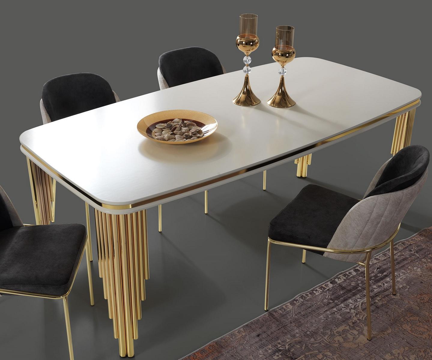 Dining table Dining room table Dining area Dining room furniture Table wood Gold White