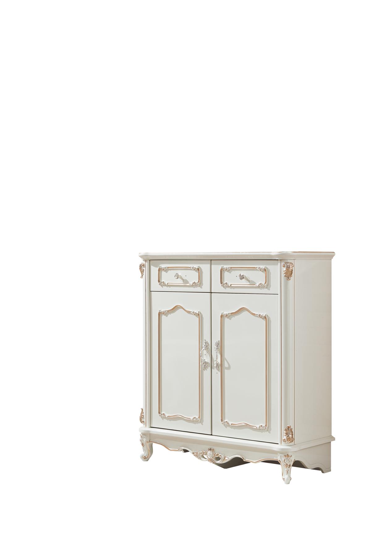 White Wooden Dresser for Bedroom in Elegant Classic Luxury Design