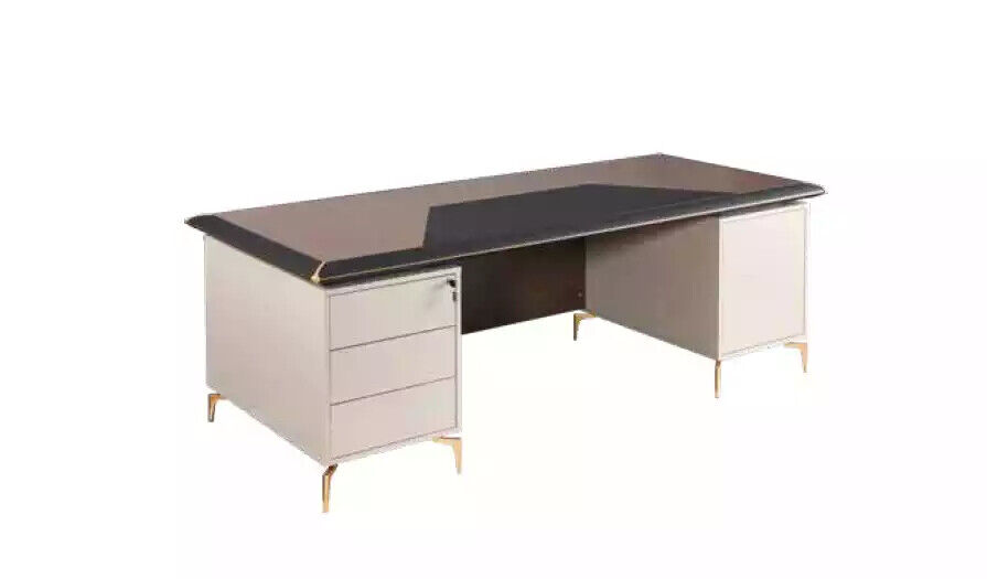 Office furniture Executive desk Stainless steel legs Table with drawers Wooden furniture