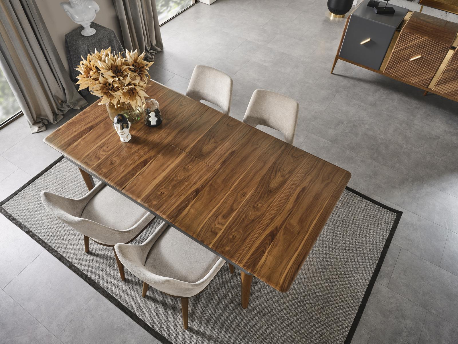 Dining Room Table Wood Luxury Furniture Style Brown Wood Table