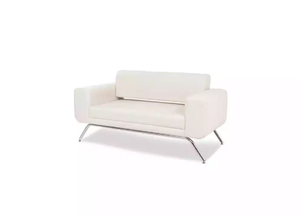 White Luxury Two Seater Luxury Couch Textile Fabric Office Furniture