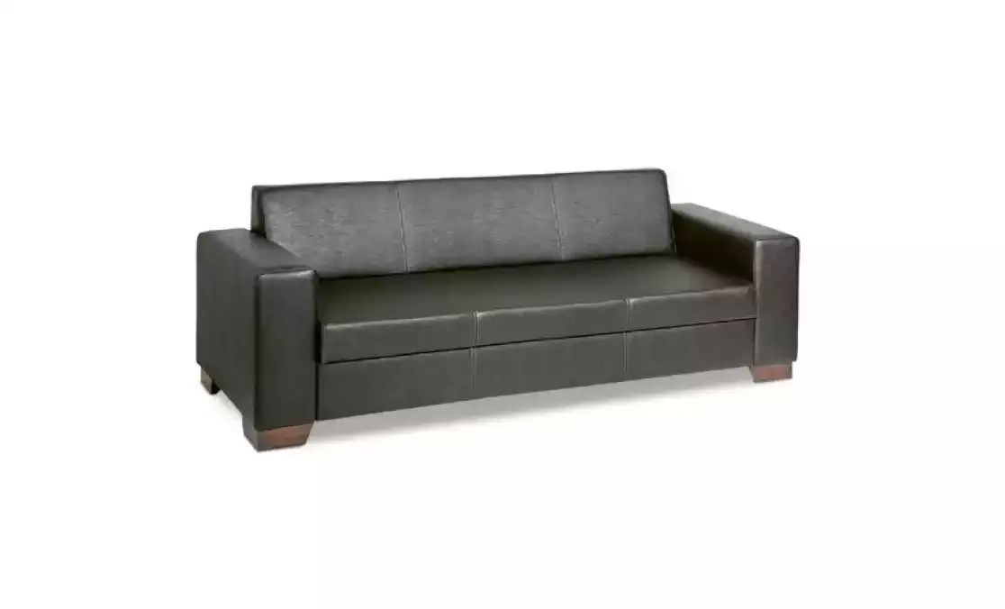 Black office three seater study sofa couch upholstered furniture