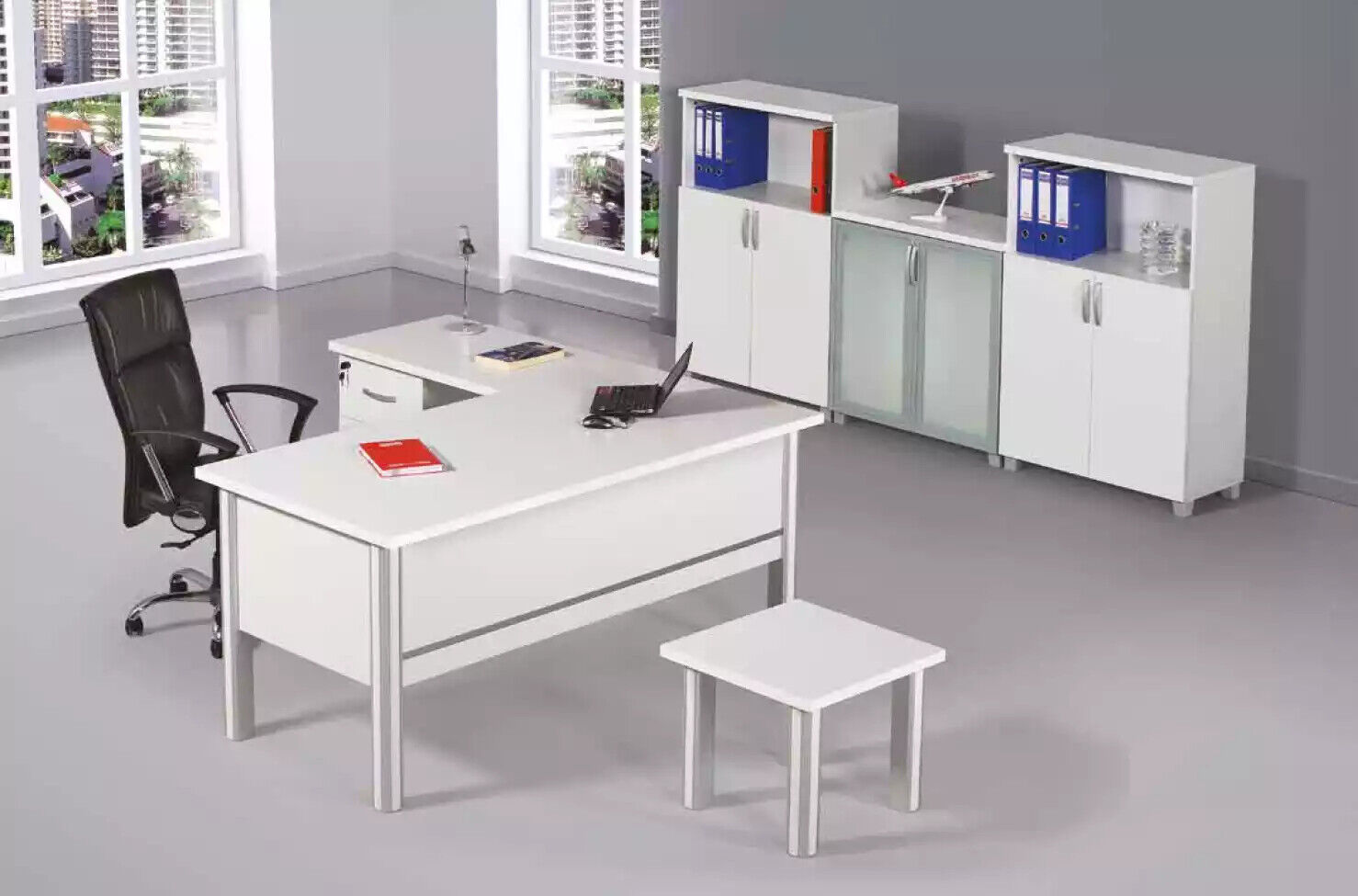 Light-coloured office furniture Office furniture Table Coffee table Filing cabinet 3 pcs