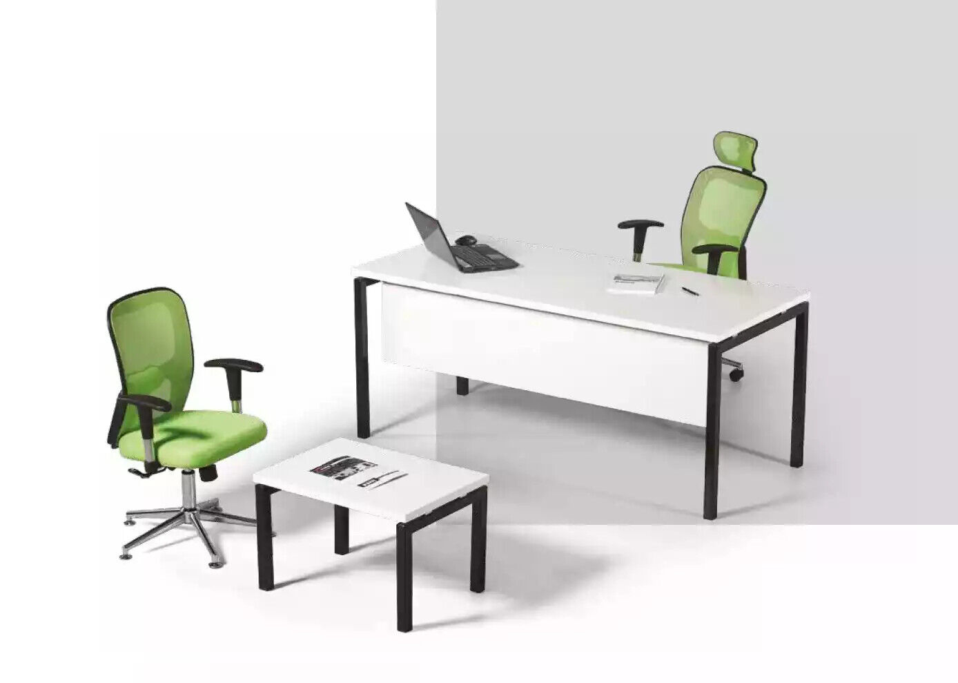 White Office Set 2 pcs Study Office Furniture Complete New Furniture