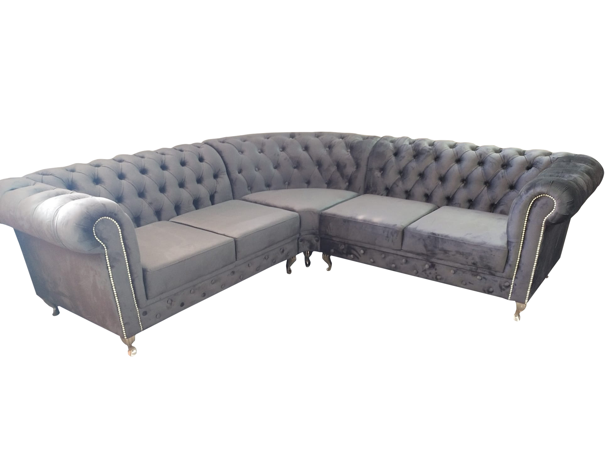 Chesterfield L-Form Ecksofa Couch Design Polster Textil Sofa Ecke Couchen