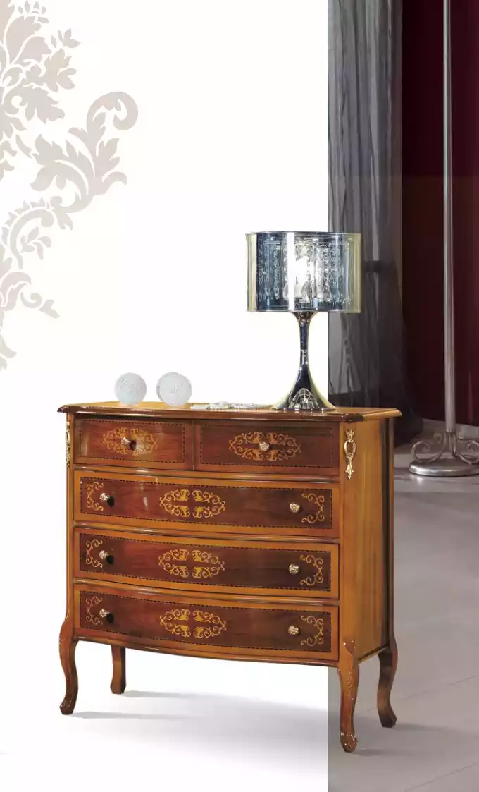 Designer Classic Wooden Chest of Drawers 4 Drawers Brown Living Room Furniture