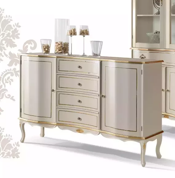 Design Classic White Sideboard with Drawers Living Room Chest of Drawers