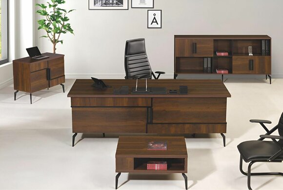 Office furniture Office desk Office desk set 4 pcs wood Brown