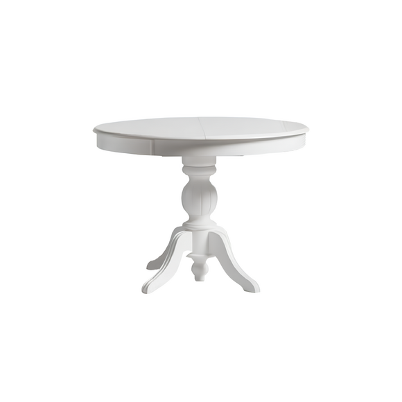 Round dining table Extendable dining room table Wooden table White