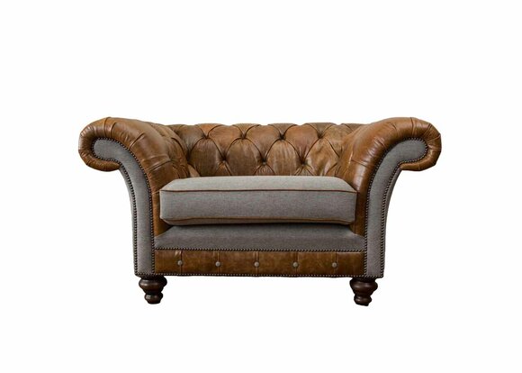 Design Chesterfield Armchair 1 Seater Couch Luxury Classic Textile Sofas