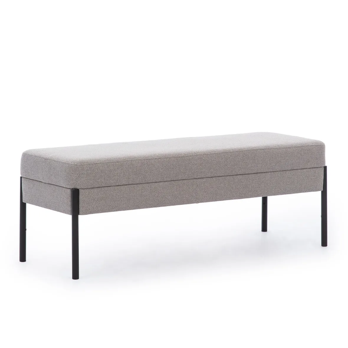 Gray bedroom bench designer wooden frame textile upholstered bench