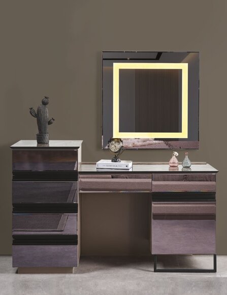 Luxury Bedroom Set Dressing Table with Mirror Modern Wooden Furniture