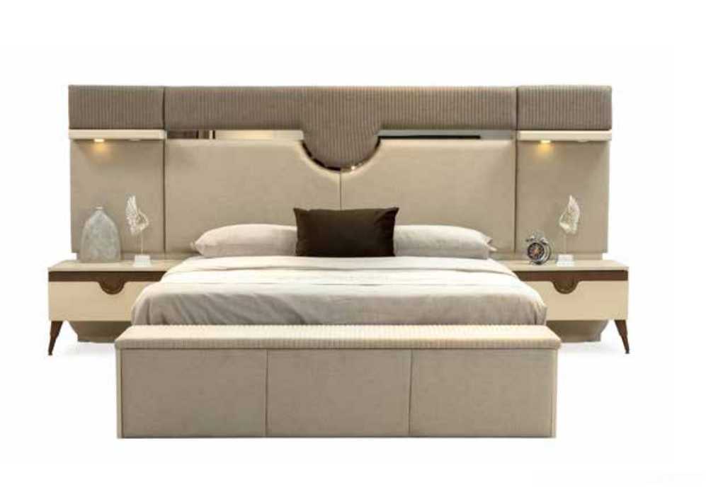 Set 3-piece bedroom set bed 2x bedside table style stylish furniture beds