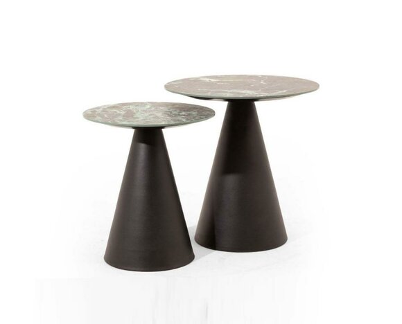 Table 2x side tables with porcelain top in brown colour Modern living room