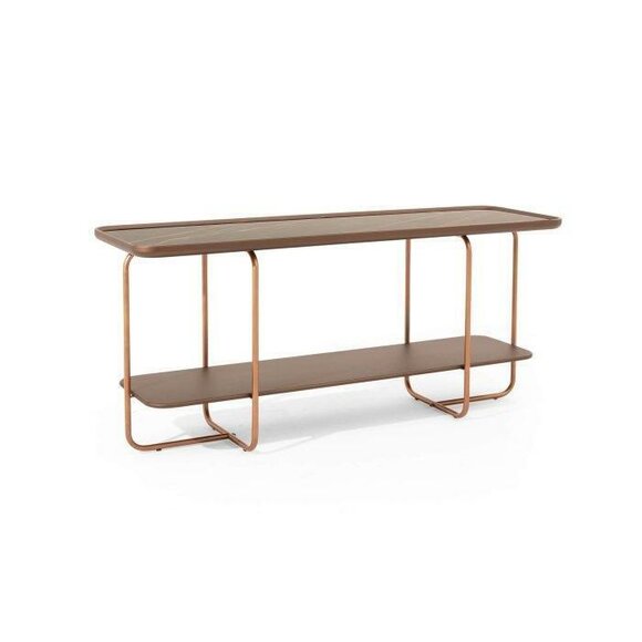 Modern console table gold colour with porcelain worktop Stylish