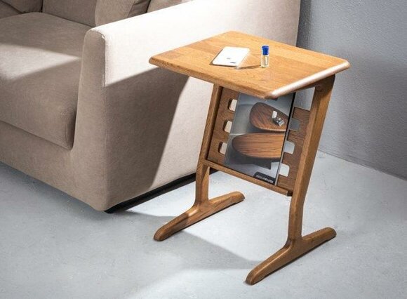 Exclusive newspaper table Living room side table wood Elegant coffee table