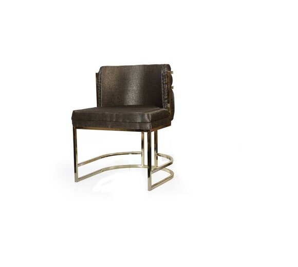 Luxury Chair Brown Colour Modern Furniture with Metal Frame for Dining Room