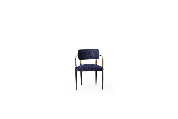 Modern Blue Chair Stainless Steel Frame Textile Single Seater Dining Room Furniture