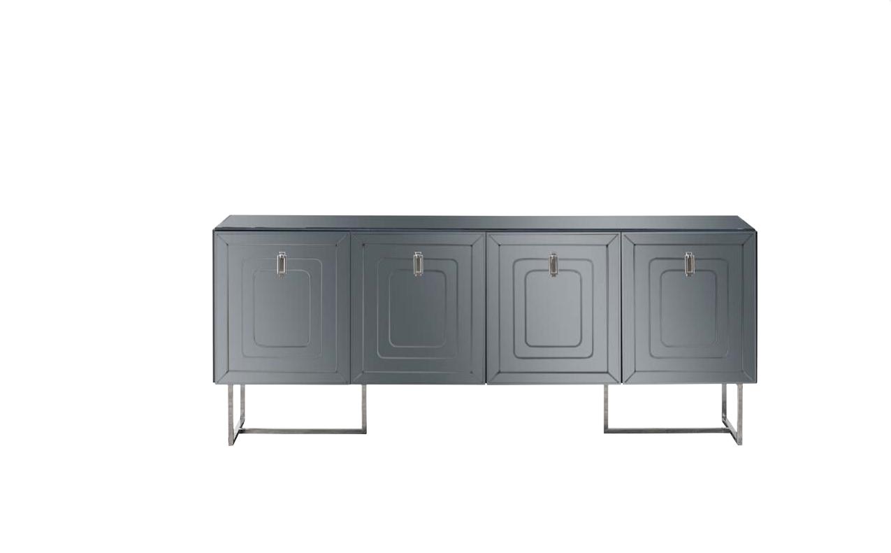 Gray Living Room Sideboard Luxury Wooden Furniture 4-Door Designer Chest of Drawers