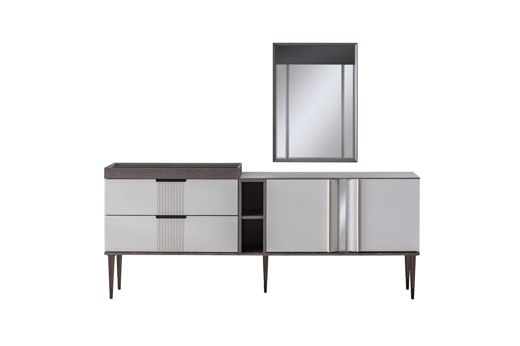 Luxury Dining Room Set Exclusive Sideboard with 2x Mirror Set Novelty