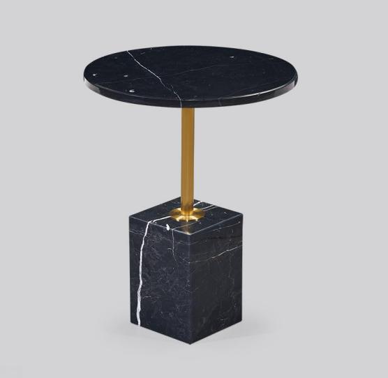 Round coffee table top quality black stylish side table new luxurious