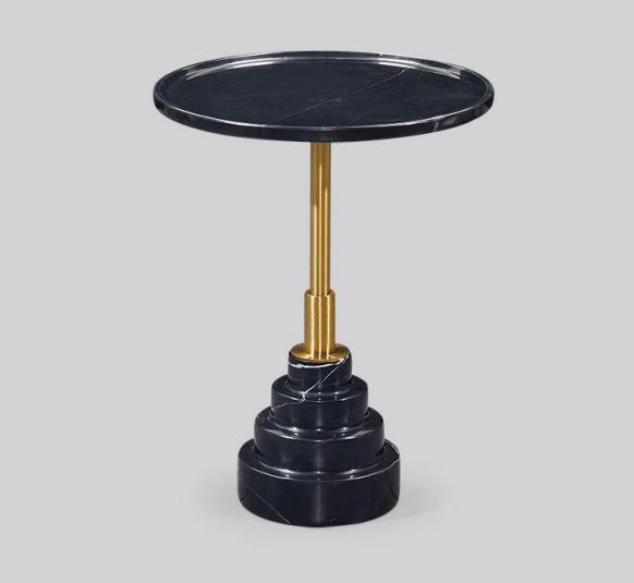 Modern Black Coffee Table Luxury Marble Table Side Tables Living Room Round