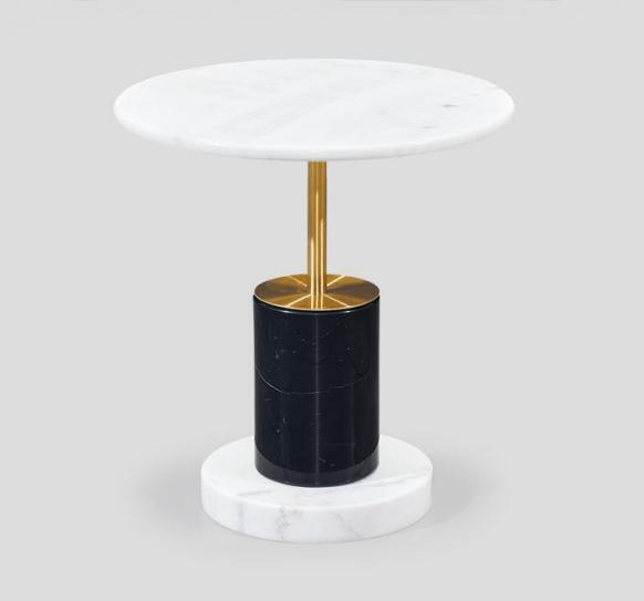 White imitation marble side table Designer round style storage table Table