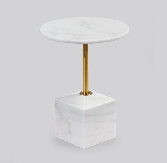 Small white side table Art marble living room furniture Storage tables