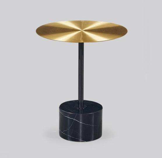 Black and gold side table Round storage table Living room tables New