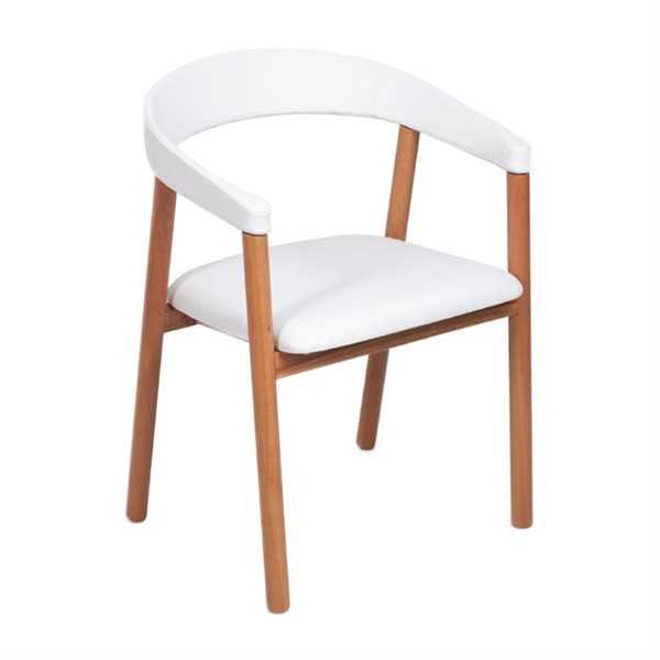 White Brown Armchair Dining chairs Wooden chair Upholstered chairs