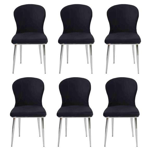 Group set of chairs 6x chair set textile upholstered seat dining room new